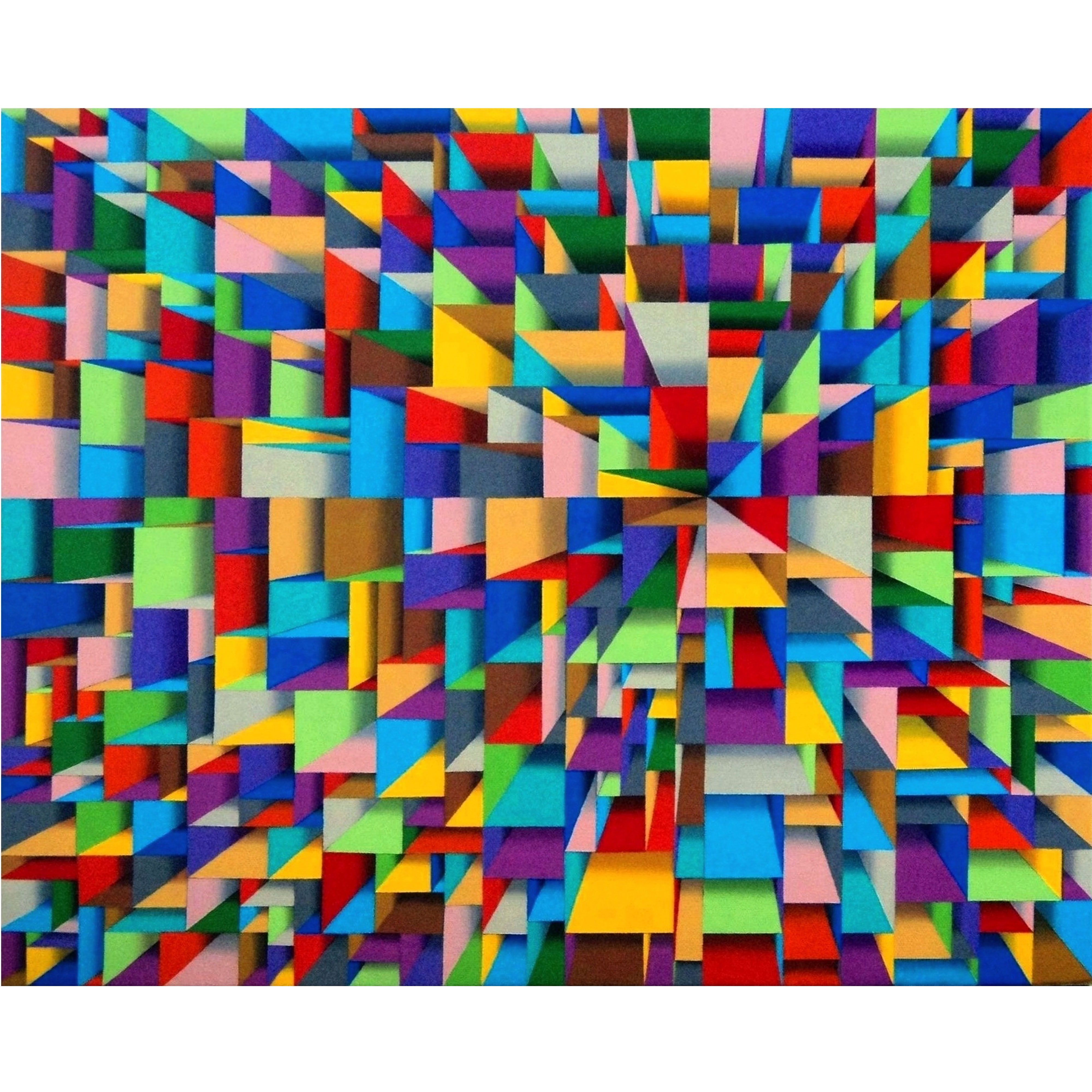 Metropolis Acrylic Canvas Painting by Artist Samba Prasad 16 x 20 inch